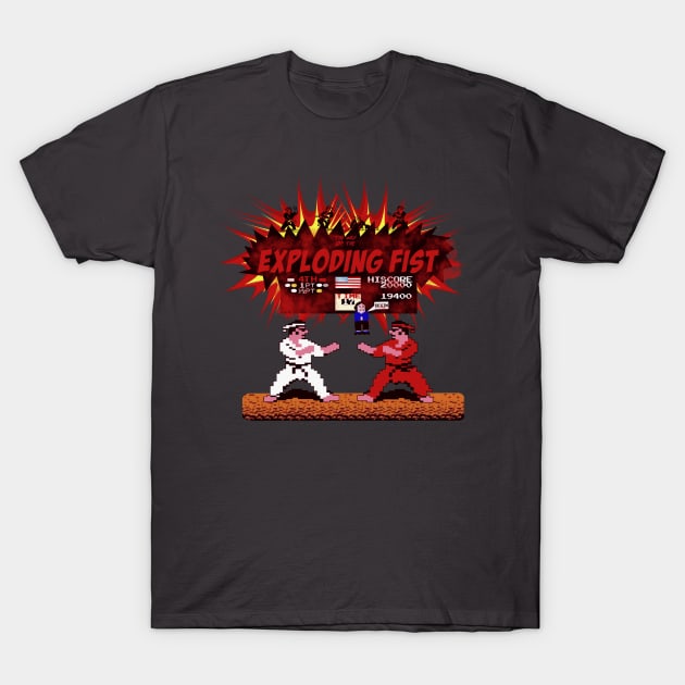 Retro 80s Gaming The way of the Exploding Fist T-Shirt by MotorManiac